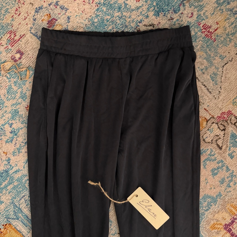 Elan Jogger Pants Womens‎ Medium Black New Tie Cuff Harem Modal PQ2444 - Picture 3 of 7